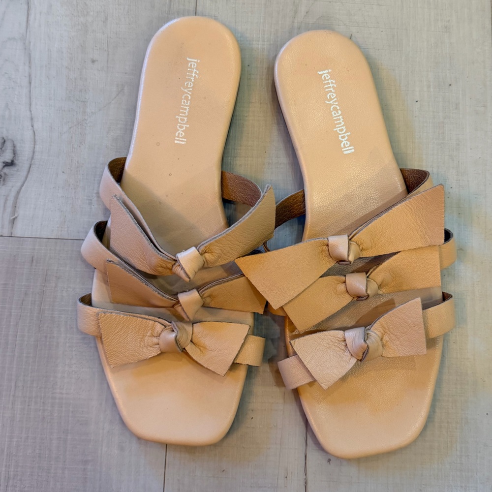 Jeffrey Campbell Beige Bow Sandals